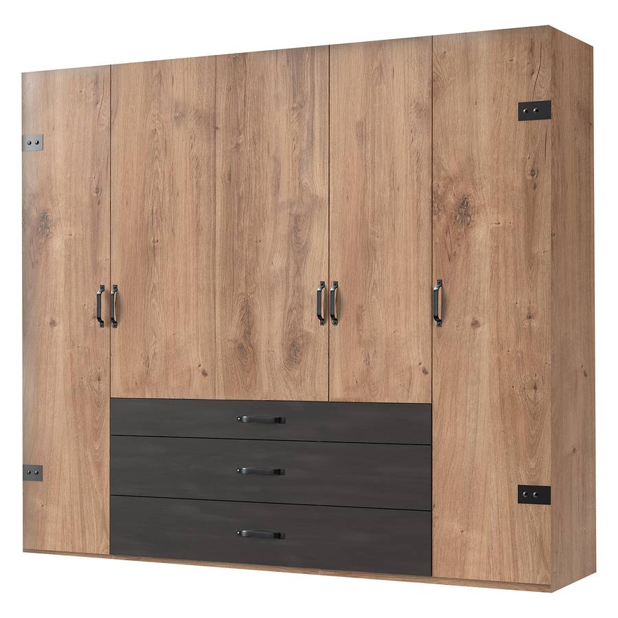 Plankeneiche Drehtürenschrank Drehtürenschrank Plankeneiche DekorSchwarz Detroit Detroit PiuXkZ