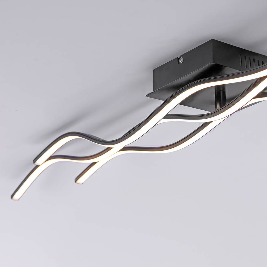 Wave Schwarz Iv AcrylglasEisen3 Led flammig deckenleuchte TK13lFJuc