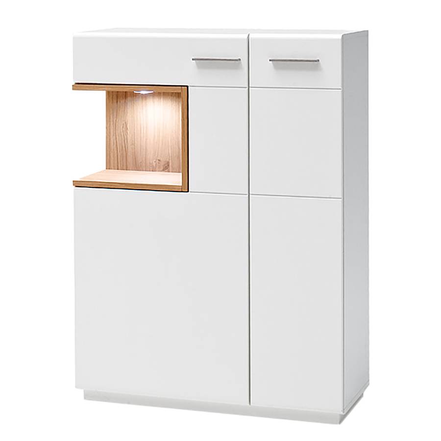 Highboard Carini II - Matt Weiß / Eiche Dekor | home24 Highboard Carini II - Matt Weiß / Eiche Dekor | home24