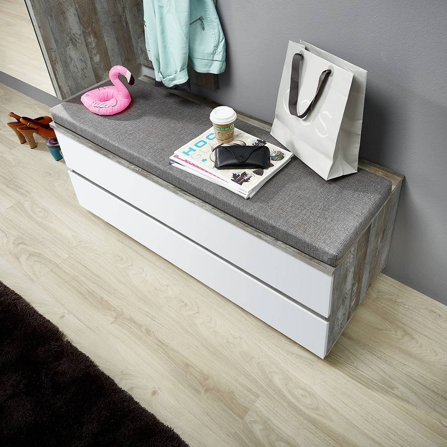 WeißDriftwood Dekor Sion2 teiligInklSitzkissenWebstoff Sion2 Garderobenset teiligInklSitzkissenWebstoff Dekor Garderobenset WeißDriftwood F1lcTKJ