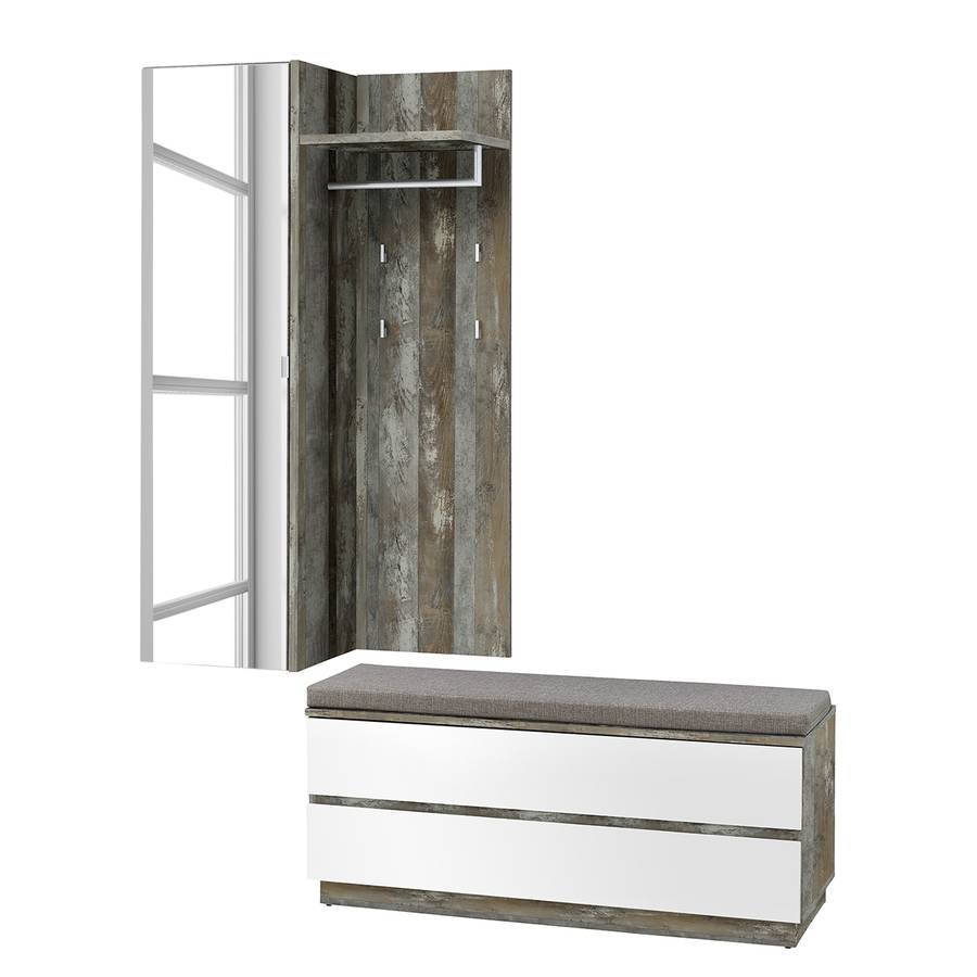 WeißDriftwood Dekor Sion2 teiligInklSitzkissenWebstoff Sion2 Garderobenset teiligInklSitzkissenWebstoff Dekor Garderobenset WeißDriftwood F1lcTKJ