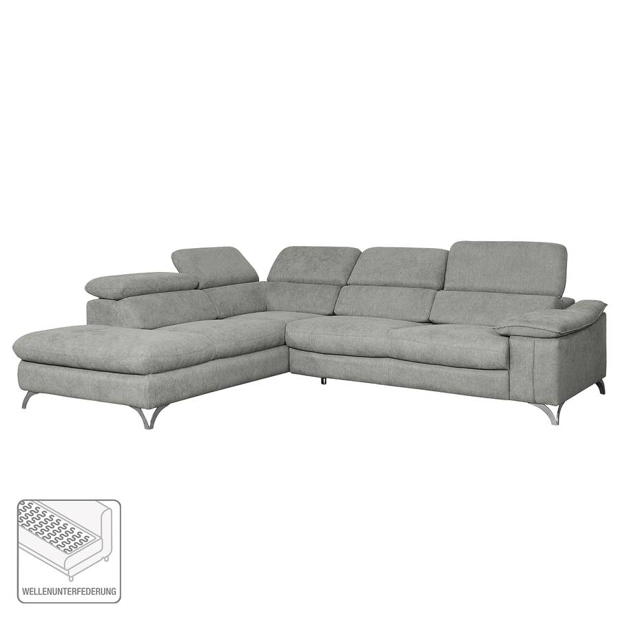 Ecksofa Astoria Ottomane Davorstehend Links WebstoffGrau v80mwONyn