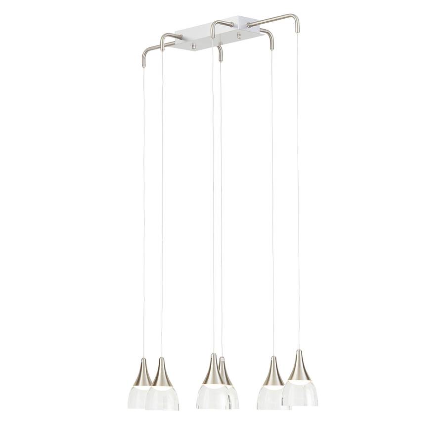 GlasStahl6 flammig Led pendelleuchte Ii Moon N0kPOnZ8wX