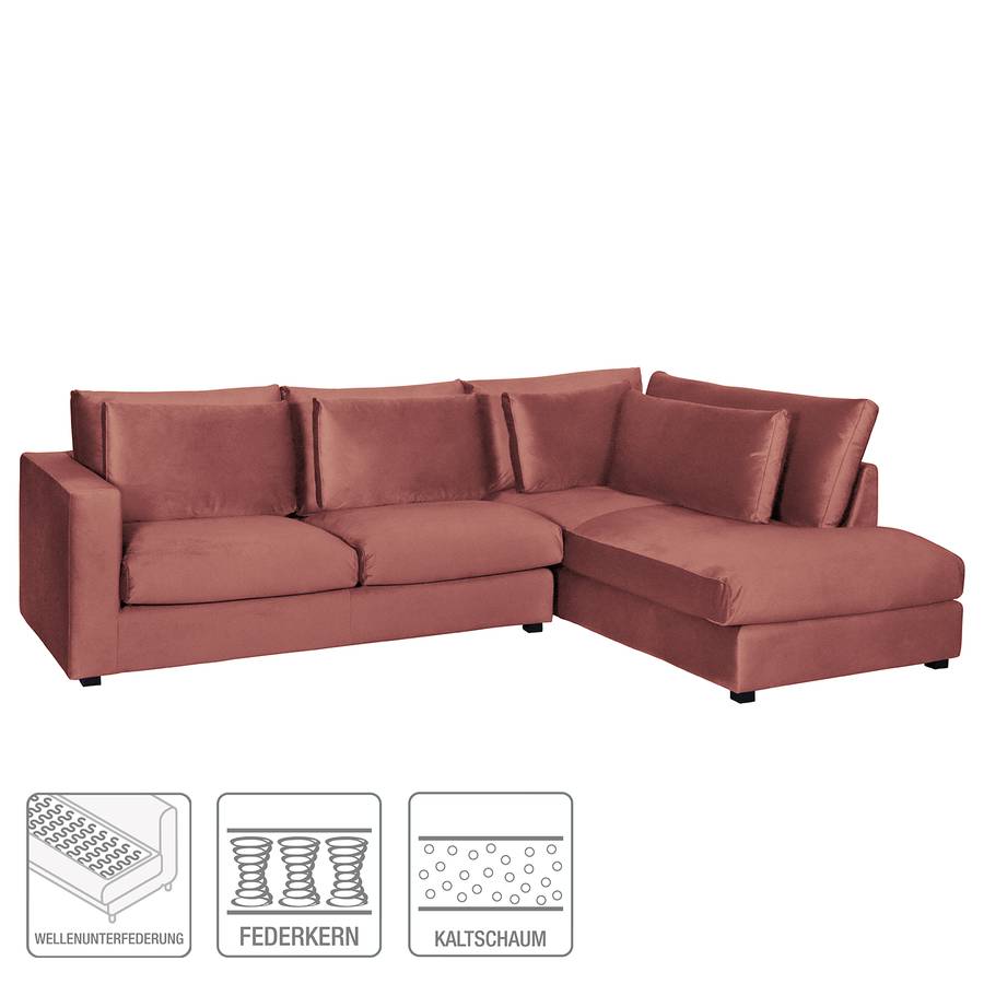 De Allende Longue D'angle Face VeloursRose À Vieilli Canapé Méridienne Droitevue I w0mnN8