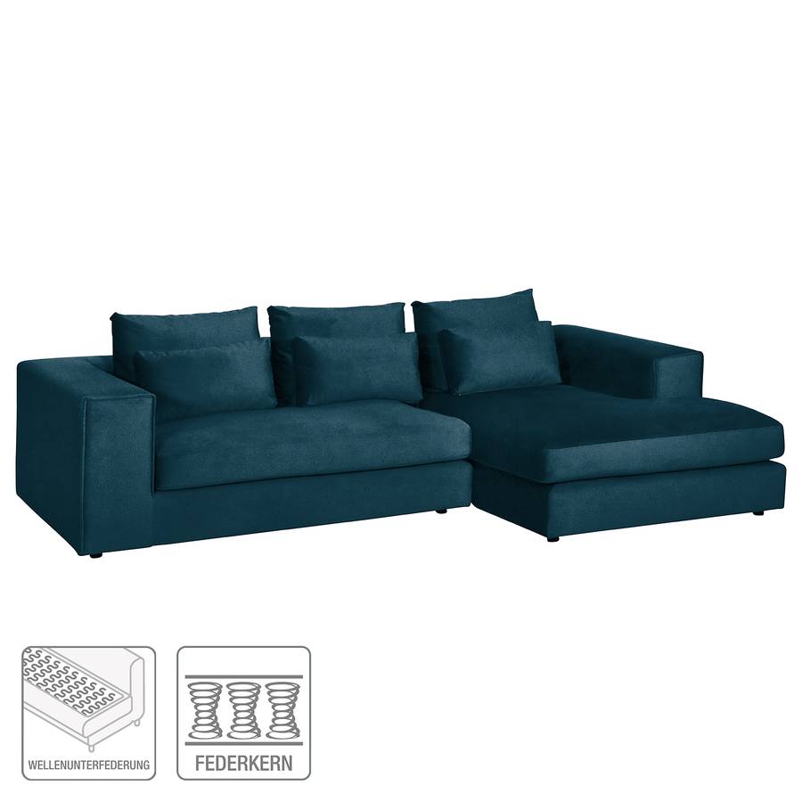 Davorstehend SamtDunkelblau Dabney Ecksofa Longchair Rechts 8w0Nnvm