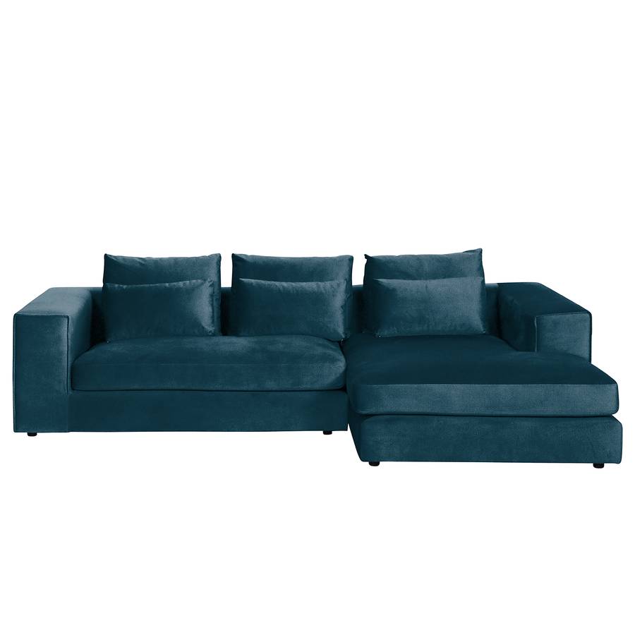 Davorstehend SamtDunkelblau Dabney Ecksofa Longchair Rechts 8w0Nnvm
