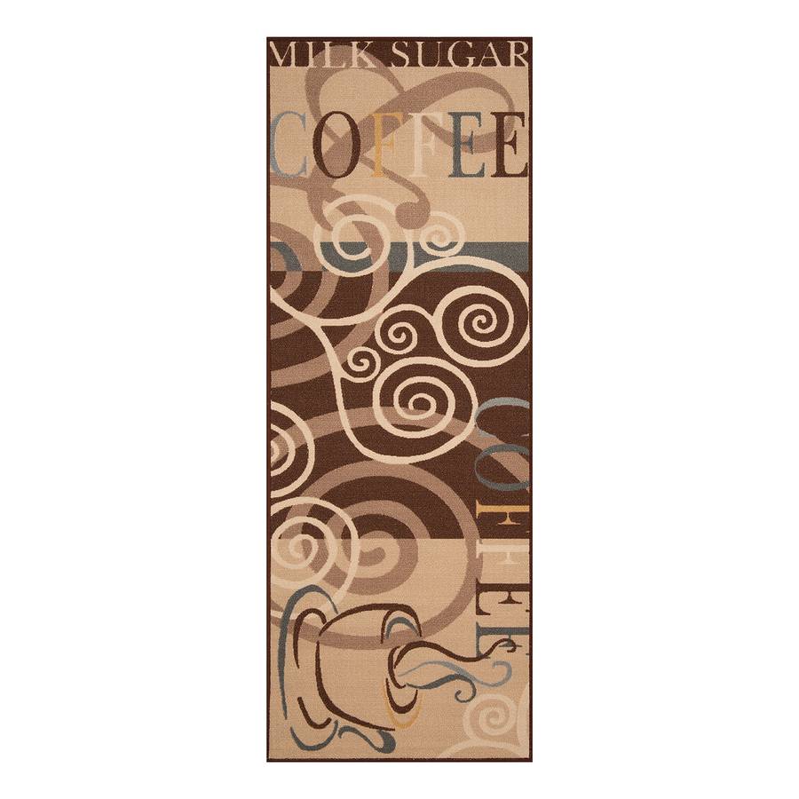 Coffee Küchenläufer KunstfaserBraunBeige Küchenläufer Coffee Ornament Ornament wnOP0k8