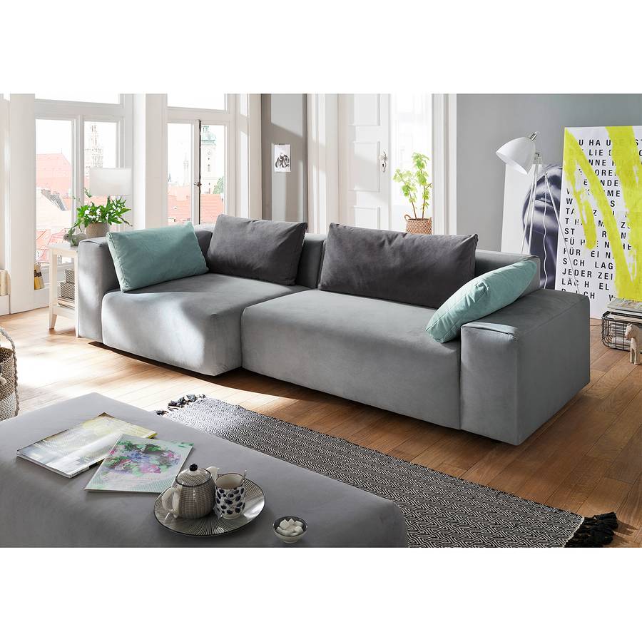 Greenvale I Ecksofa Longchair Links Ohne Hocker MicrofaserHellgrauDunkelgrau Davorstehend lKJc3uTF1