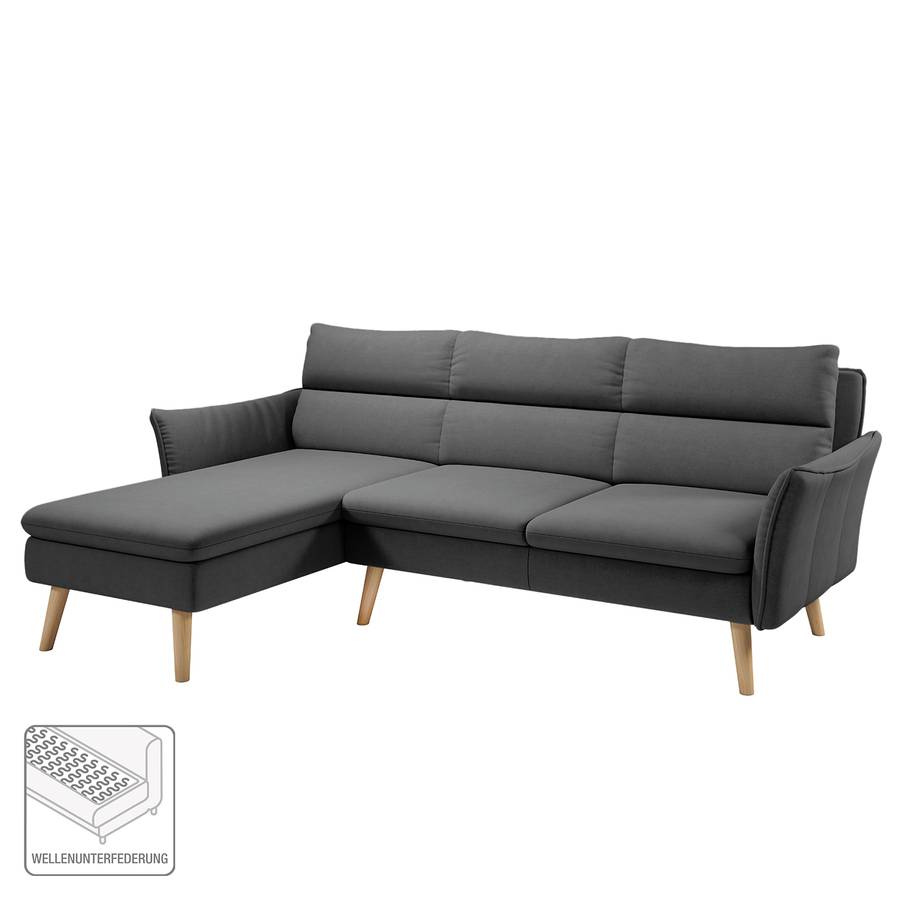 Ecksofa I Longchair Links Davorstehend Alpine WebstoffDunkelgrau IY7vy6gfb