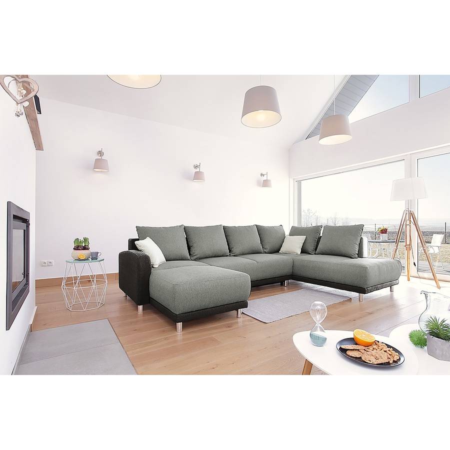 Grau Davorstehend Longchair Rechts WebstoffSchlaffunktion Knoop LinksOttomane I Dunkelgrau Wohnlandschaft n0PX8wZOkN