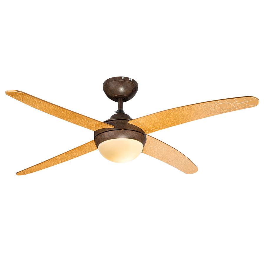 Lizz Plafonnier Ventilateur Ampoule Verre DépoliFer1 BorxedCW