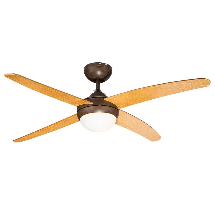 Lizz Plafonnier Ventilateur Ampoule Verre DépoliFer1 BorxedCW