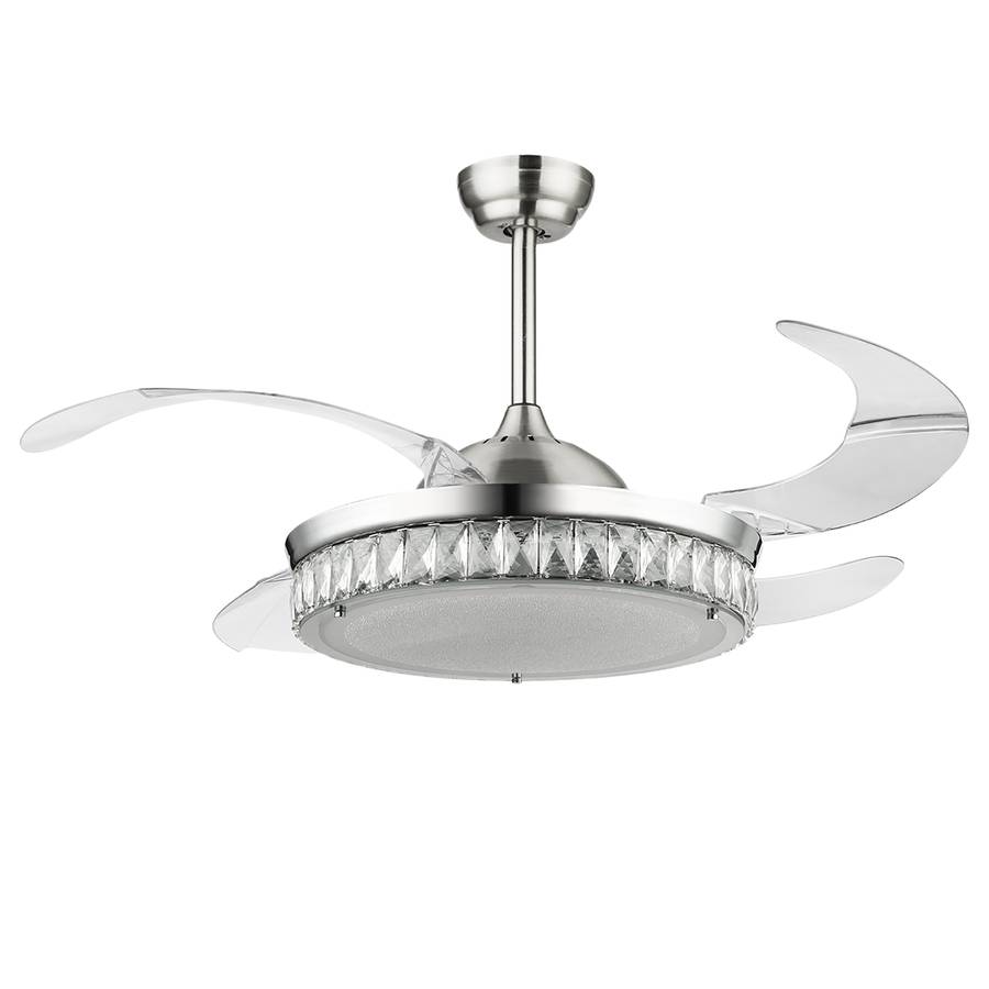 Cabrera Plafonnier Ventilateur Verre CristallinFer1 Ampoule Ii 5jALR4