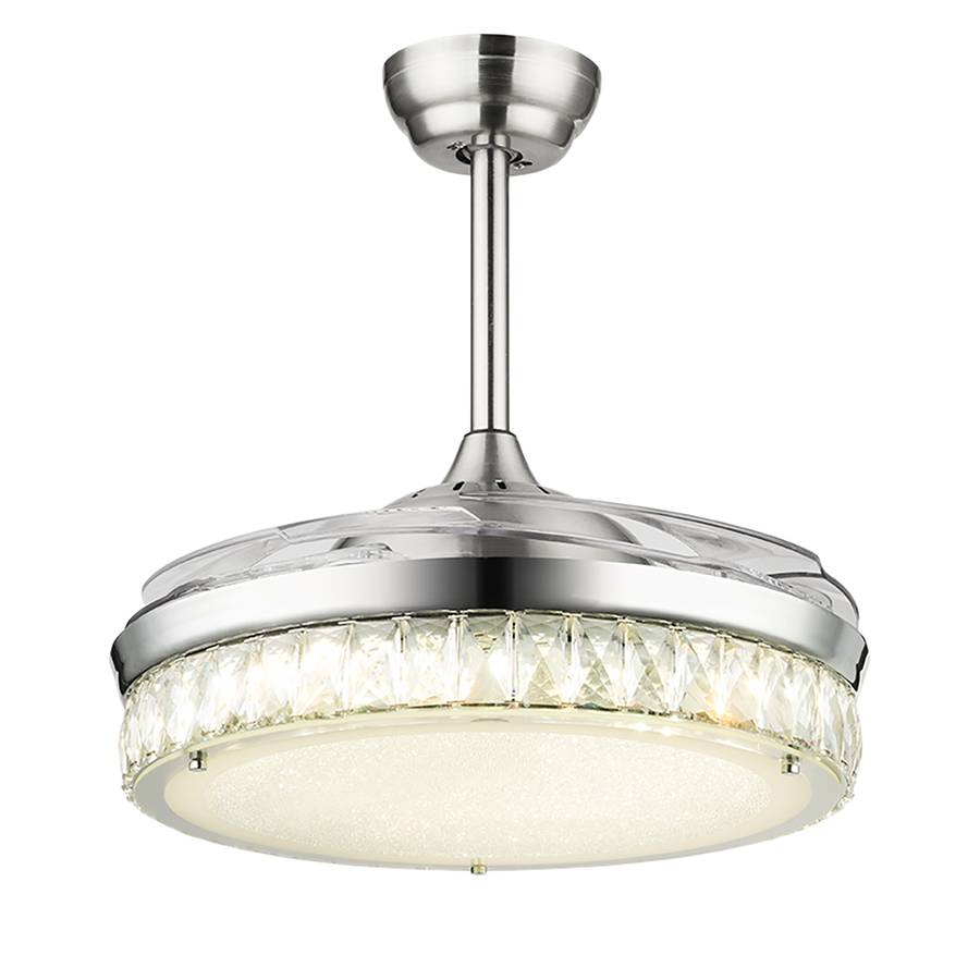 Cabrera Plafonnier Ventilateur Verre CristallinFer1 Ampoule Ii 5jALR4