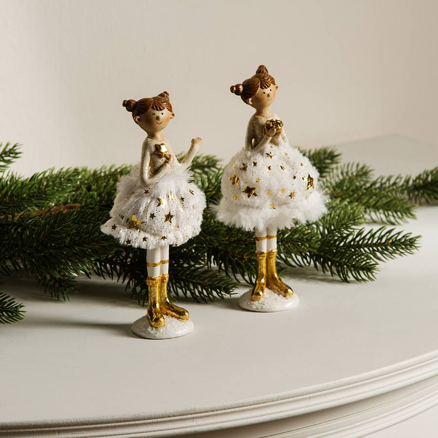 Ballerina2 Ballerina2 Dekofigur teiligPolyresinWeiß teiligPolyresinWeiß Dekofigur gold wNm0nOv8