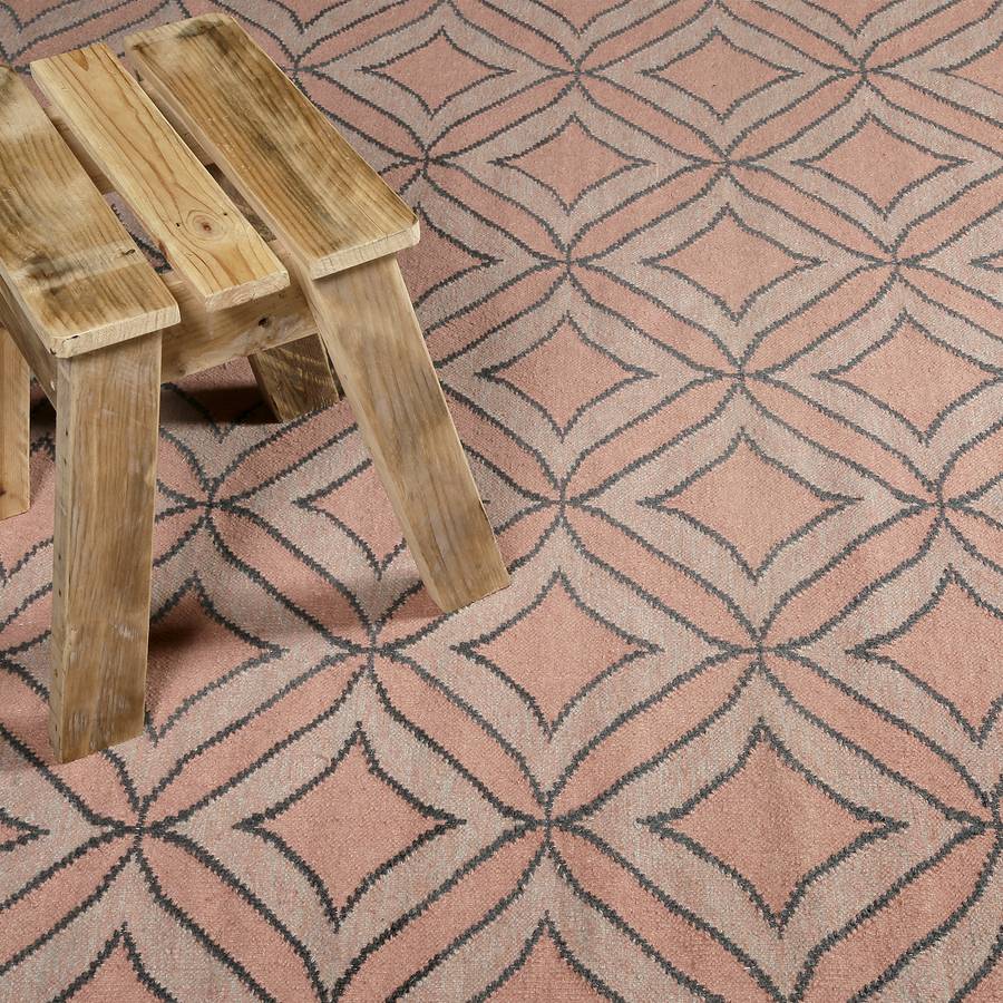 En Laine Kian Kelim Pastel Tapis Couleur Abricot W2DIH9EY