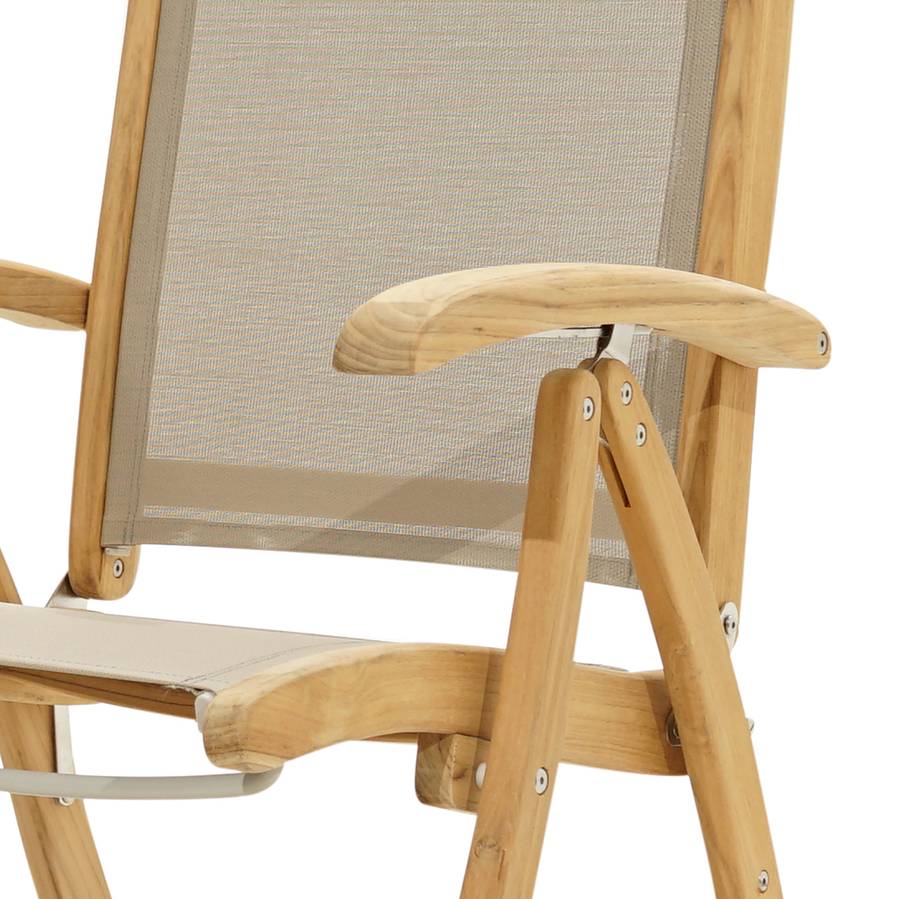 Chaise Teck Richmond I MélangéBeige Taupe MassifTissu Pliante QrCtdsh