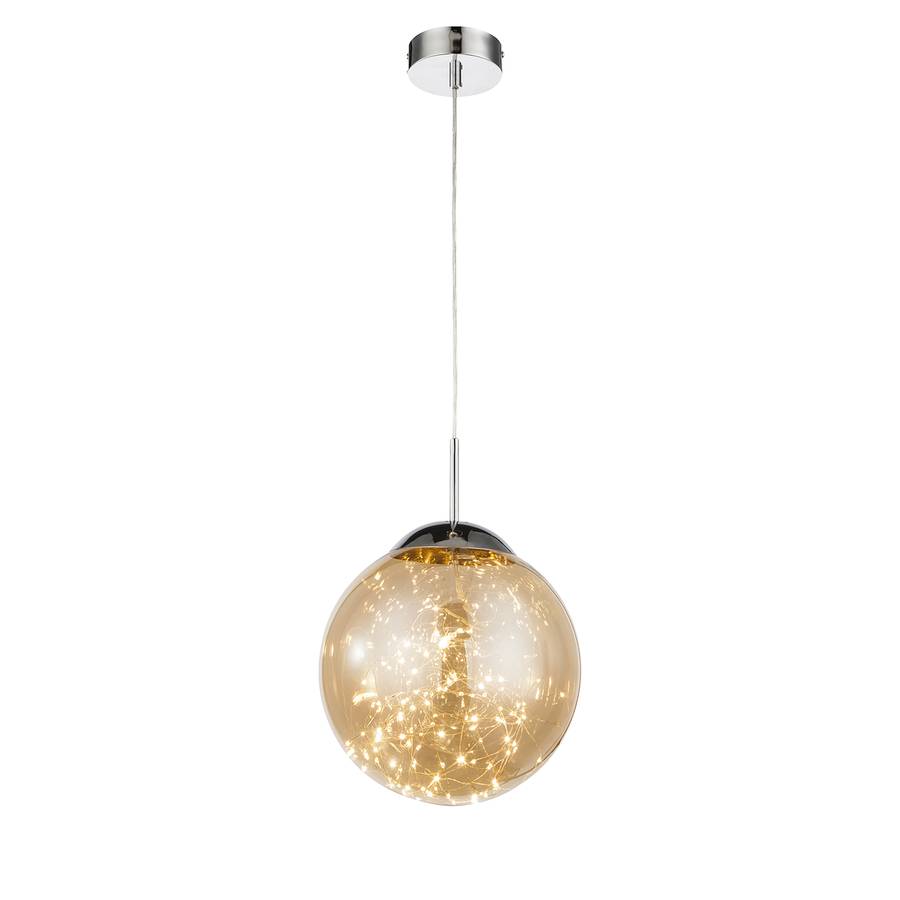 Beige Led pendelleuchte Manam GlasEisen1 flammig H9E2ID