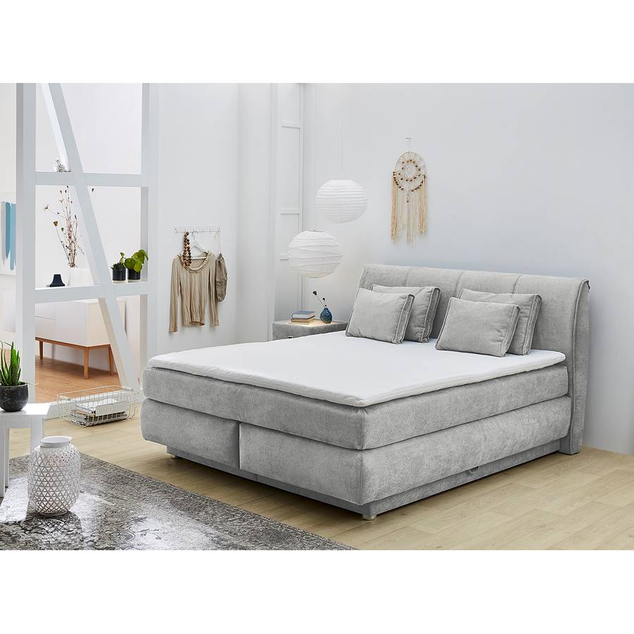 Cervantes ClairD2 Lit Gris Boxspring Souple sxCtQrhd