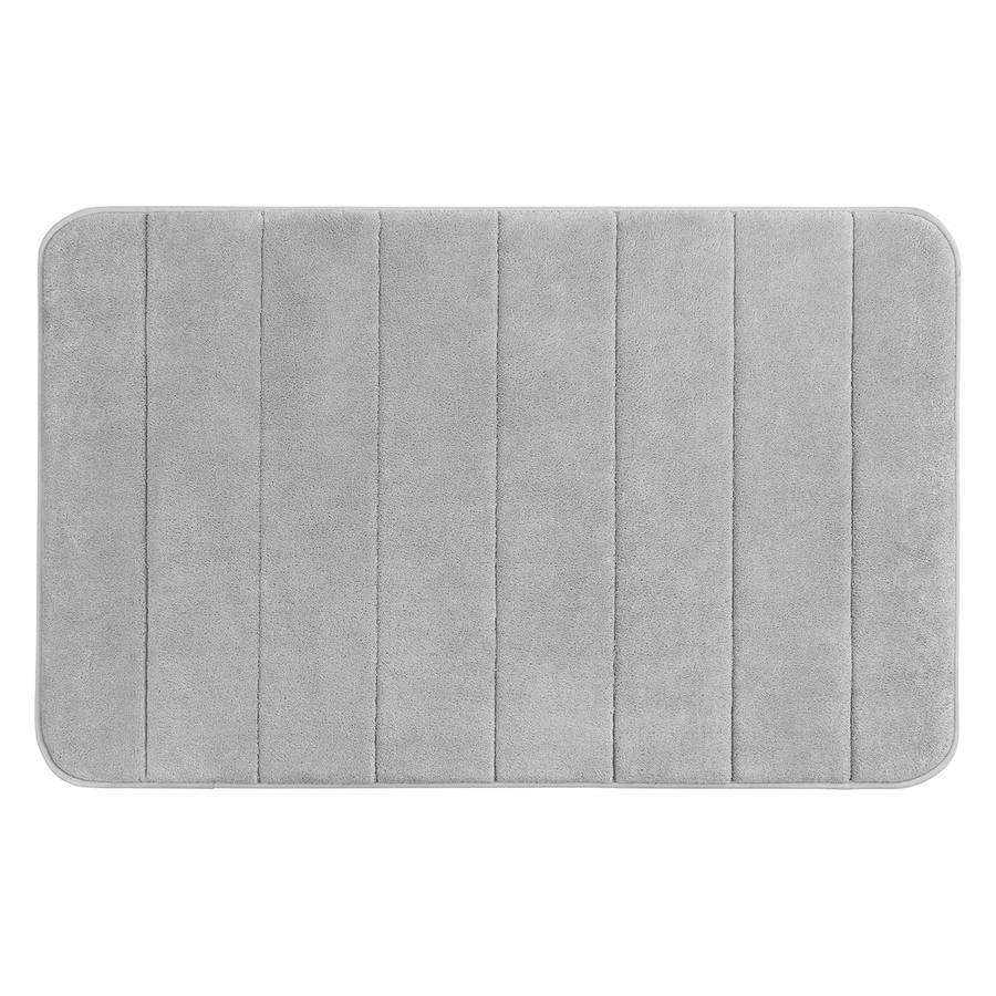 Badteppich Foam PolyesterPolyurethanLichtgrau Memory Stripes Badteppich DWHI9YE2