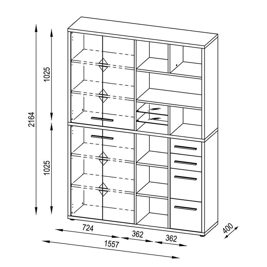 Plus Aktenschrank FarbeGrauEiche V Set Dekor 4ARc3Lj5q