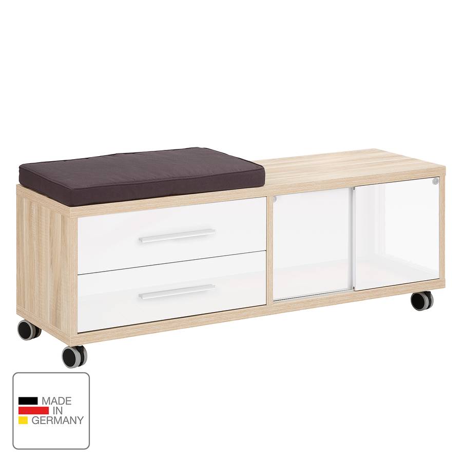 I Set Plus Rollcontainer WeißEiche Dekor XPZikuO