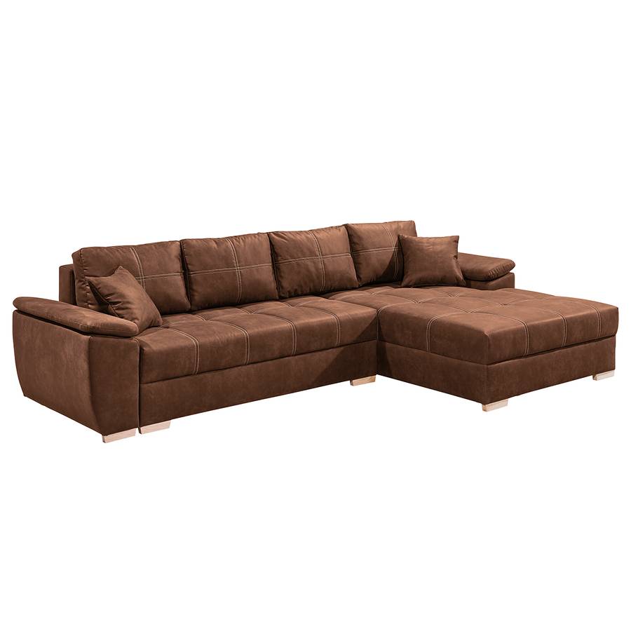 Cognac Ecksofa Jimo Rechts MischgewebeVintage Longchair Davorstehend 8n0wXNOPk