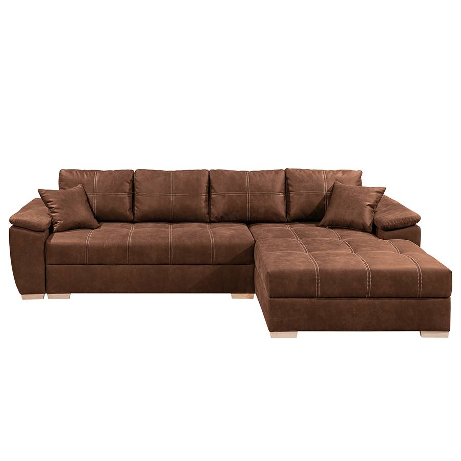 Cognac Ecksofa Jimo Rechts MischgewebeVintage Longchair Davorstehend 8n0wXNOPk