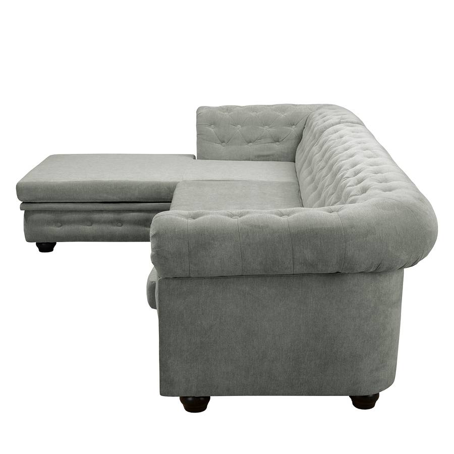 Torquay Davorstehend Ecksofa Iii Links MicrofaserSteingrau Ottomane ALR354j