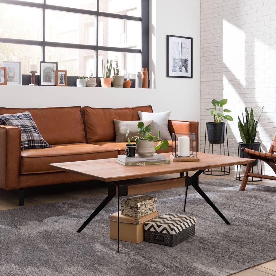 Chêne Table Basse MassifMétal Basse Semaros Table KFlc1J