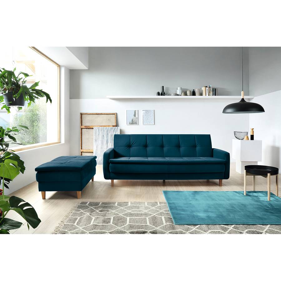 SamtMarineblau Inklusive Kein Zubehör Schlafsofa Pabna lJTF13Kc