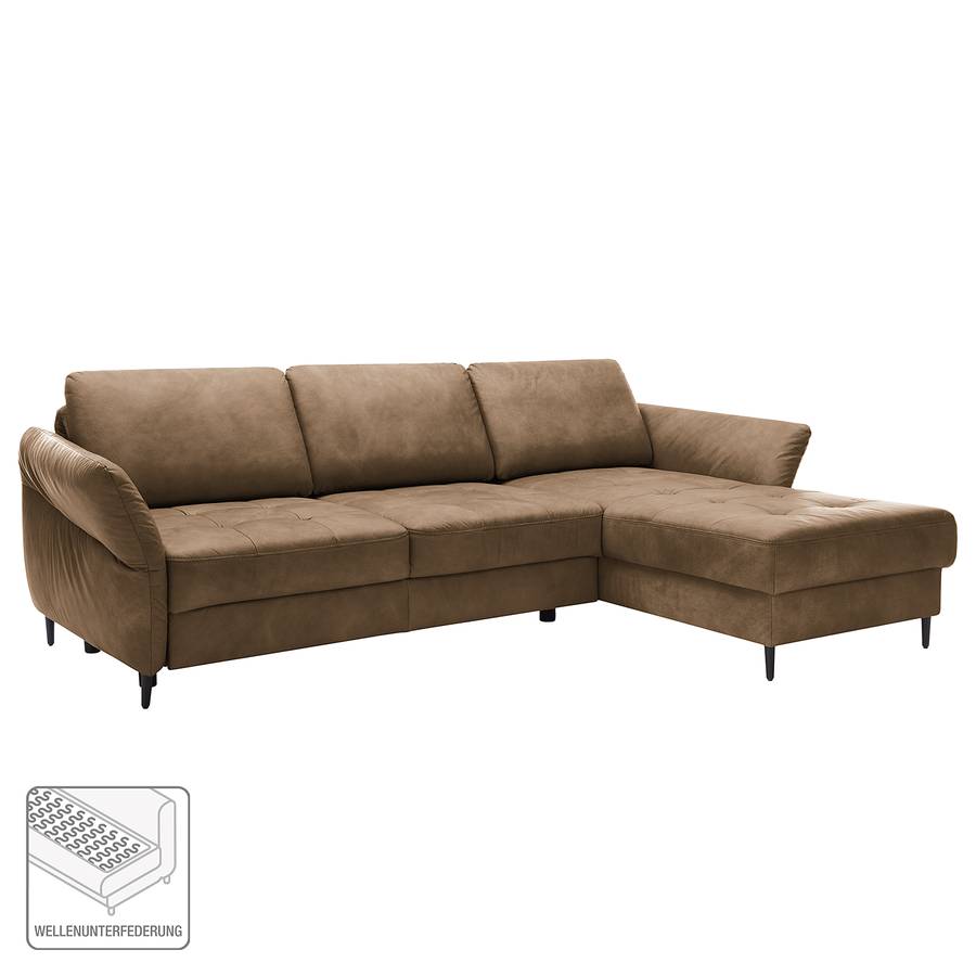 Varvara Keine Longchair Ecksofa Funktion Davorstehend AntiklederlookBraun Rechts nP0w8Ok