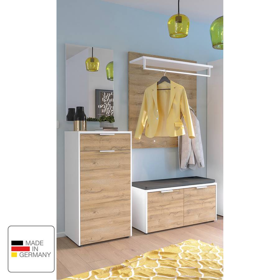 Linz teiligEiche Garderobenset DekorWeiß Grandson Ii4 thBQsxdrC