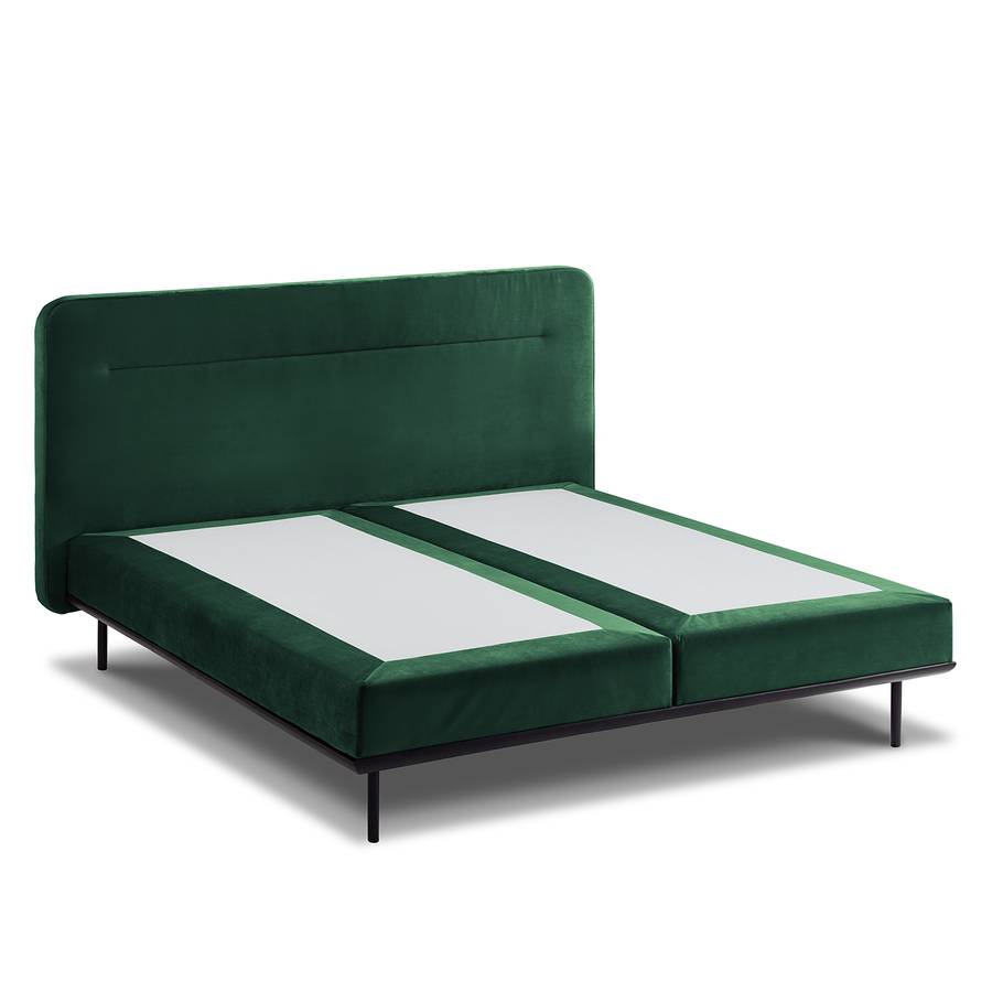 Boxspringbett H2 Samt optikDunkelgrün In Villo Webstoff 8wknO0P