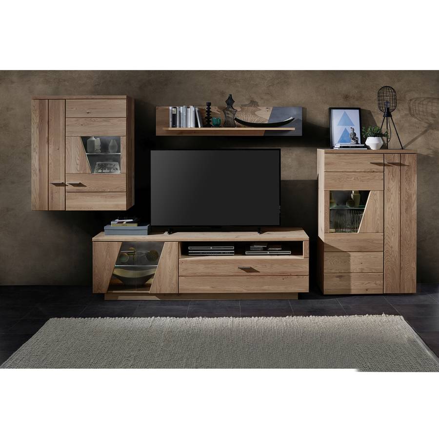 Wohnwand MassivArtisanBeton Ii4 Dekor Kalorama teiligEiche yYf6b7g