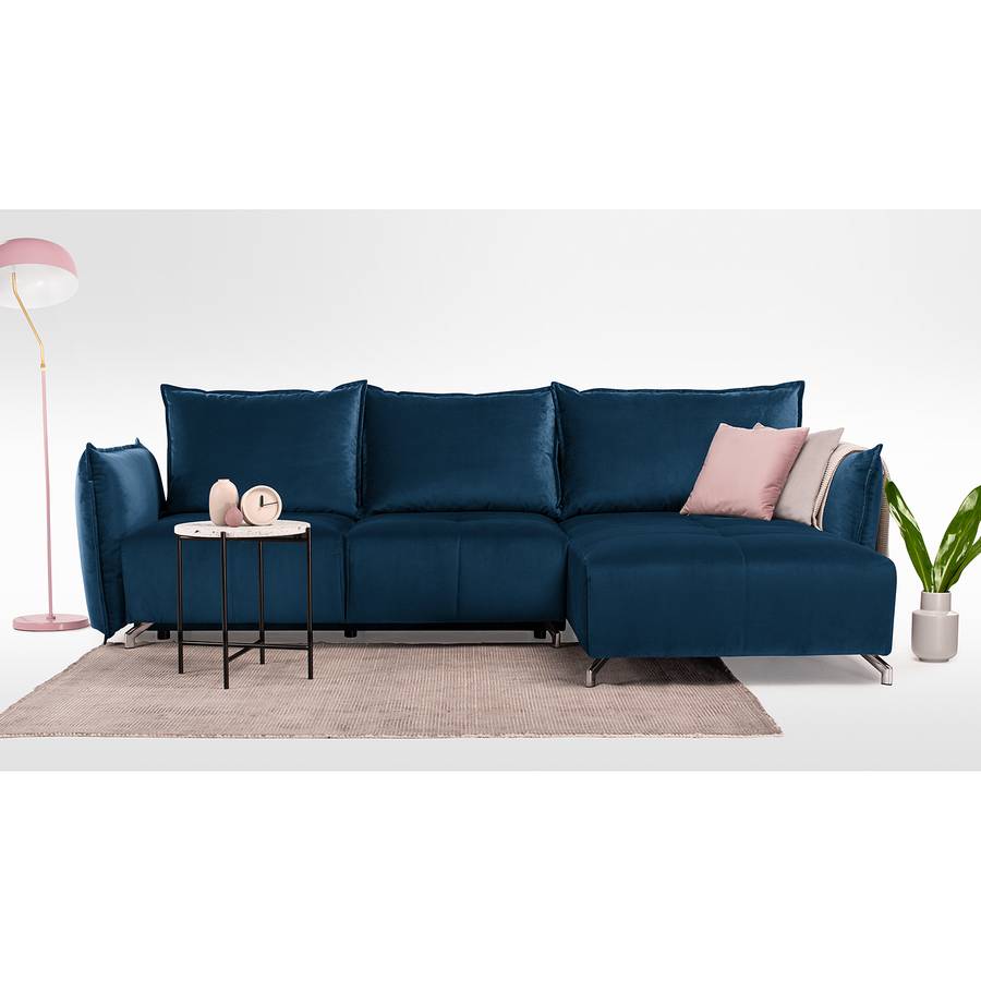 Ecksofa Dolgen Beidseitig Montierbar Longchair SamtPetrol PZ8wXONn0k