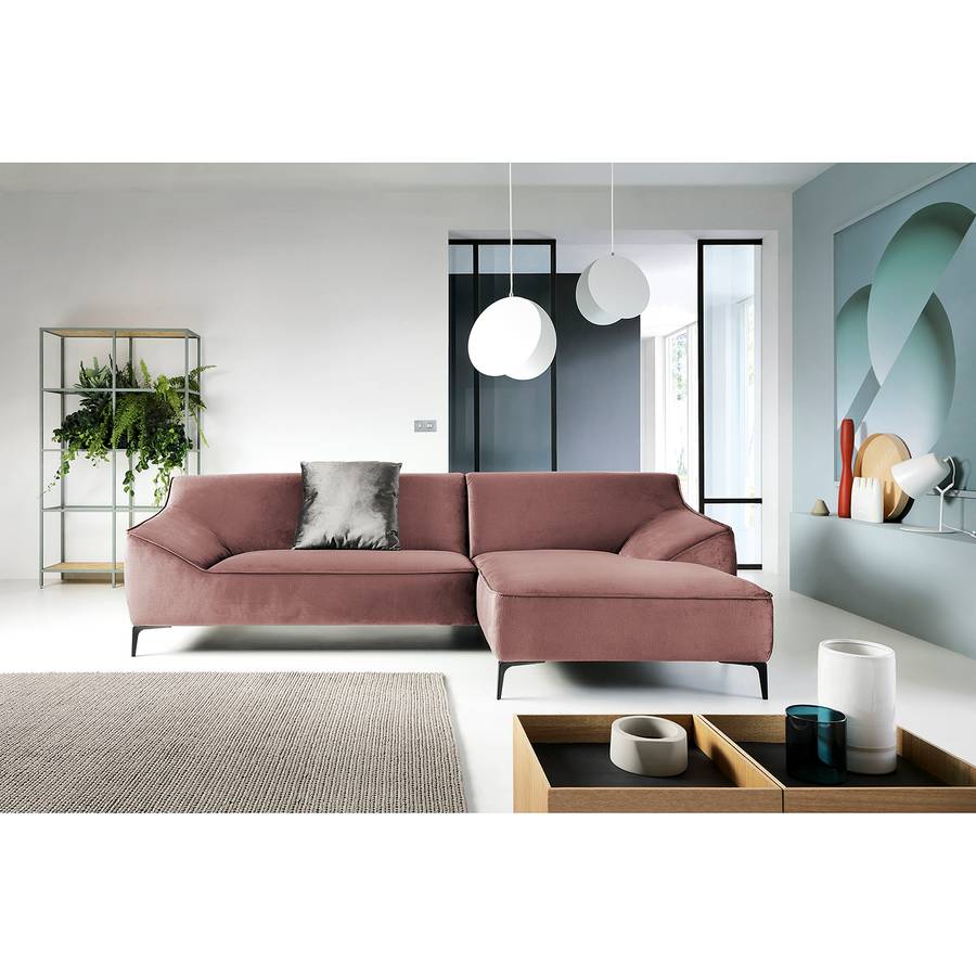 Rosas Davorstehend SamtMauve I Rechts Ecksofa Longchair ulTJ31cFK