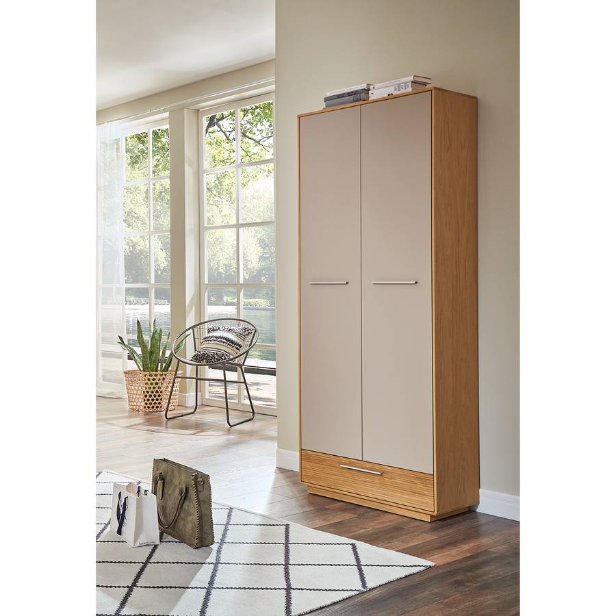 TeilmassivMetallTaupe TeilmassivMetallTaupe Eiche Garderobenschrank Garderobenschrank I Loveno Eiche I Loveno 2WeHYIED9