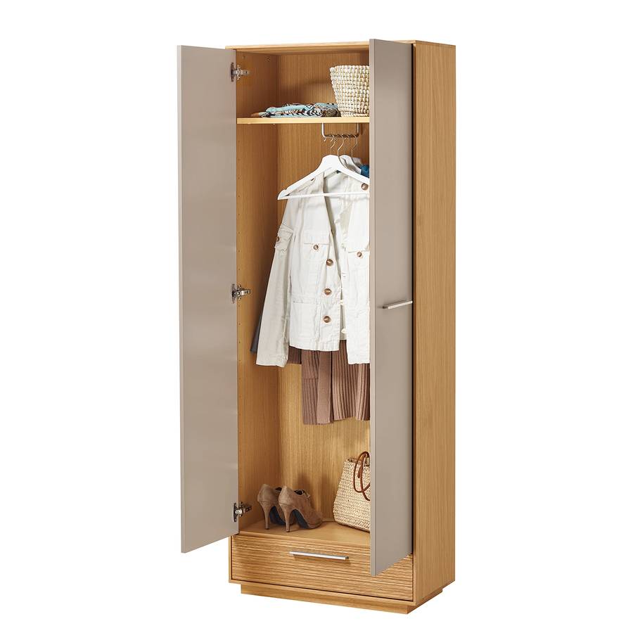 TeilmassivMetallTaupe TeilmassivMetallTaupe Eiche Garderobenschrank Garderobenschrank I Loveno Eiche I Loveno 2WeHYIED9
