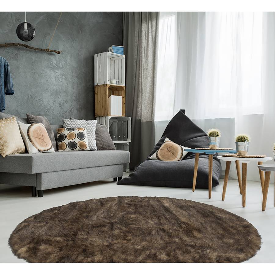En Circle Tapis Crown Peau Marron bgf67y