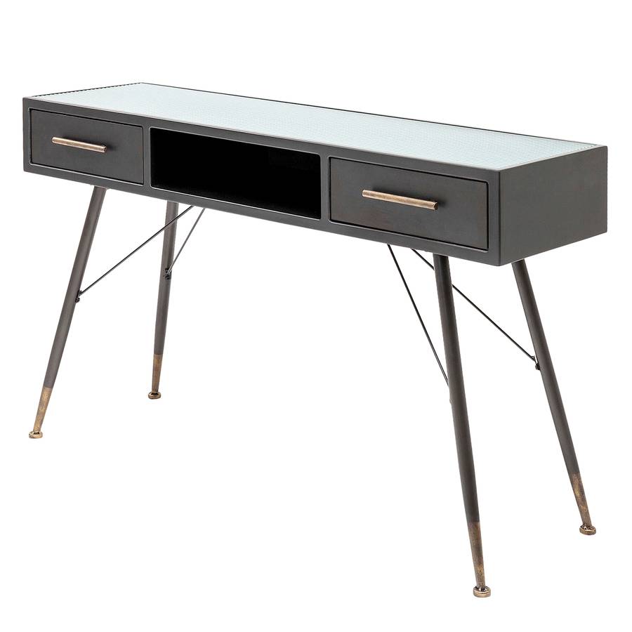 GlasStahlSchwarz Gold Konsolentisch Gomera La eCBordx