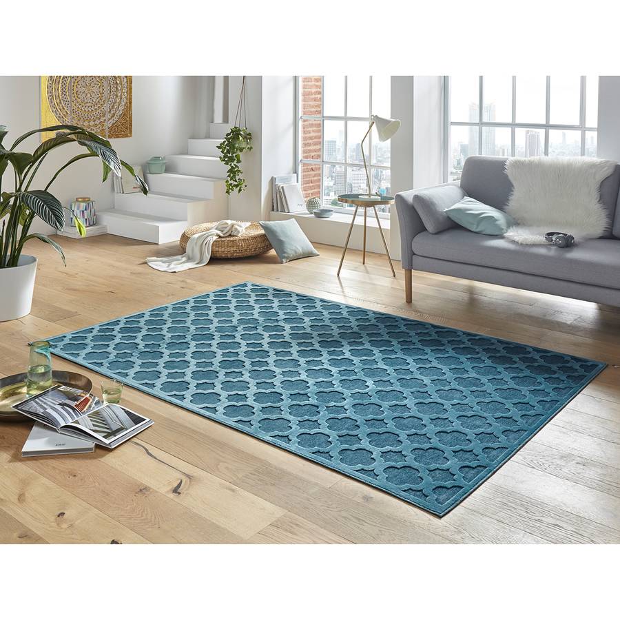 Tapis X SynthétiquesBleu Pétrole Cm Fibres 170 120 Bryon cj4q3R5LA