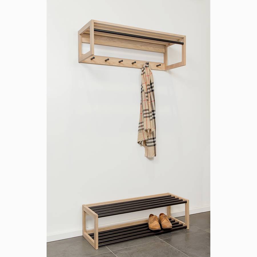 Étagère À Chaussures Chêne MassifMétalNoir Slussen cK1TJlF