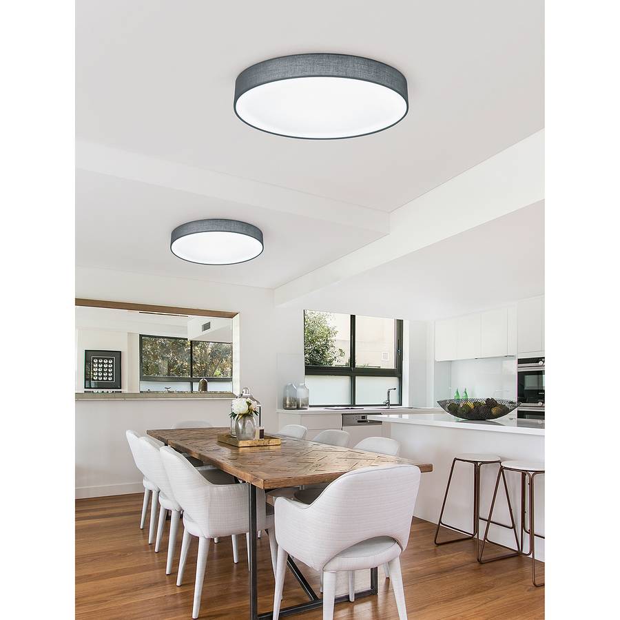 I 40 Cm Lugano MélangéNickel1 Tissu Plafonnier Ampoule Gris srthQdC