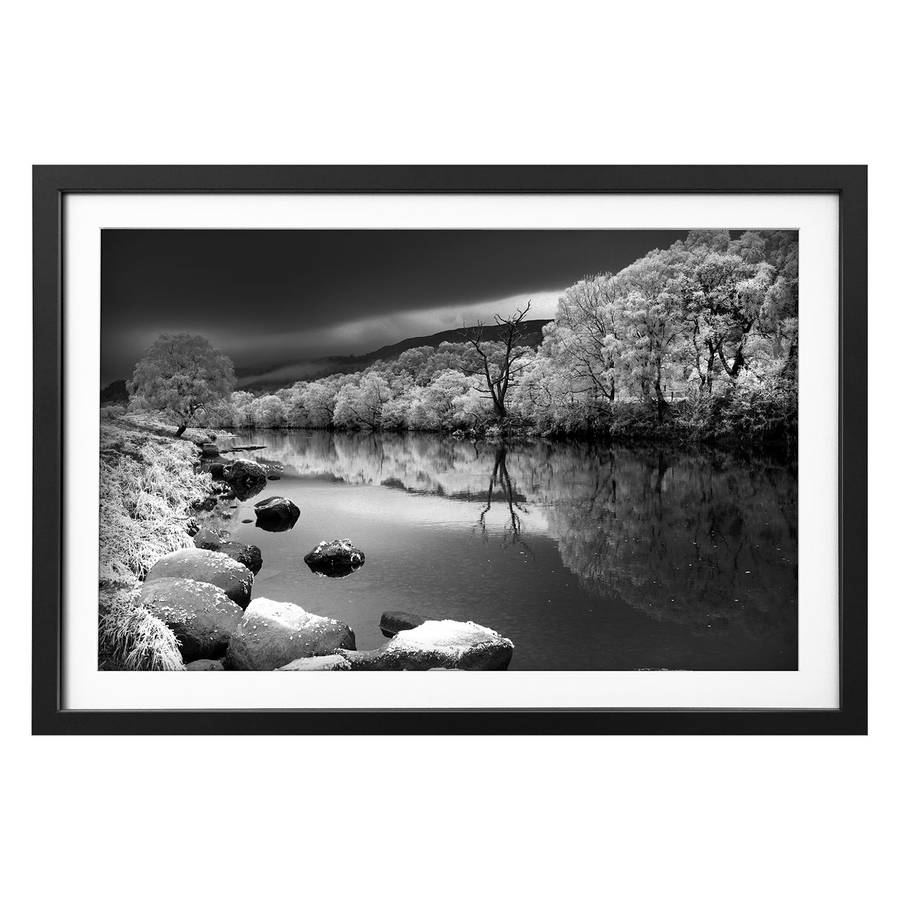 Massivholz River LindeSchwarzWeiß Snowy Bild Bild Yb7vm6gIfy