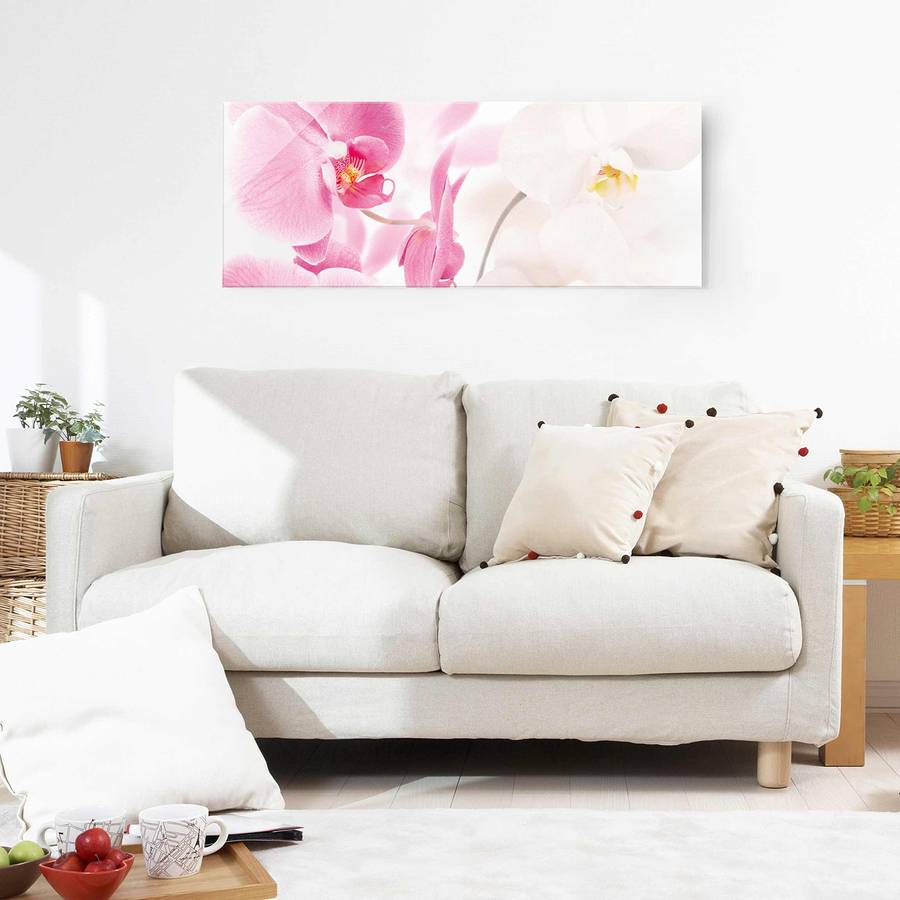 Cm Tableau X 125 RésistantMulticolore Déco 50 Orchids Delicate Verre Véritable nkw0OP