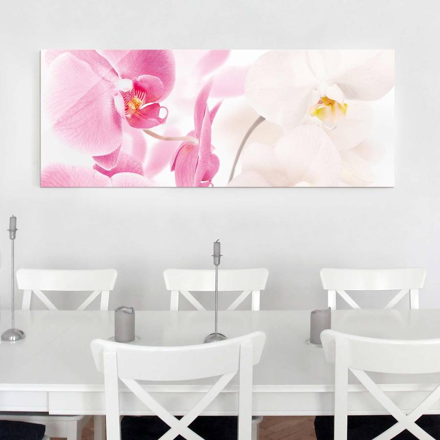 Cm Tableau X 125 RésistantMulticolore Déco 50 Orchids Delicate Verre Véritable nkw0OP