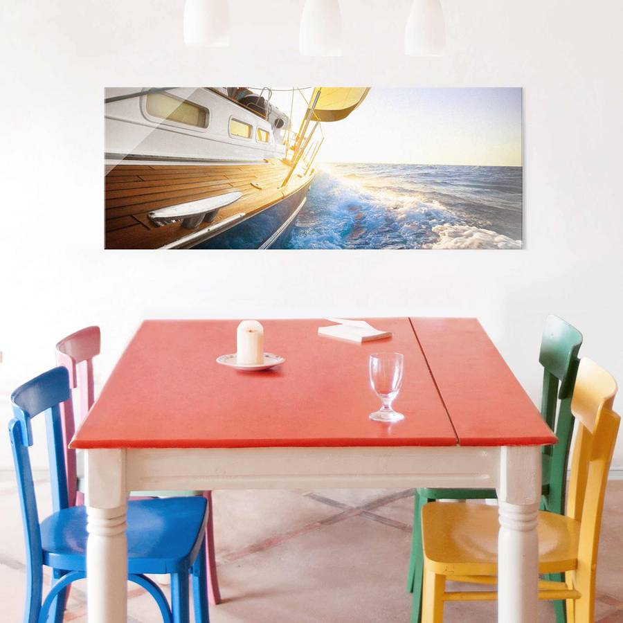 Cm Déco Voilier 125 Tableau La Véritable Sur Verre RésistantMulticolore X Mer 50 08nwvNOm