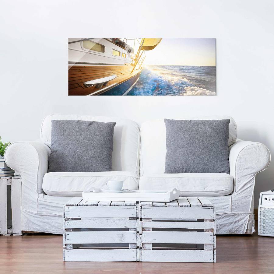 Cm Déco Voilier 125 Tableau La Véritable Sur Verre RésistantMulticolore X Mer 50 08nwvNOm