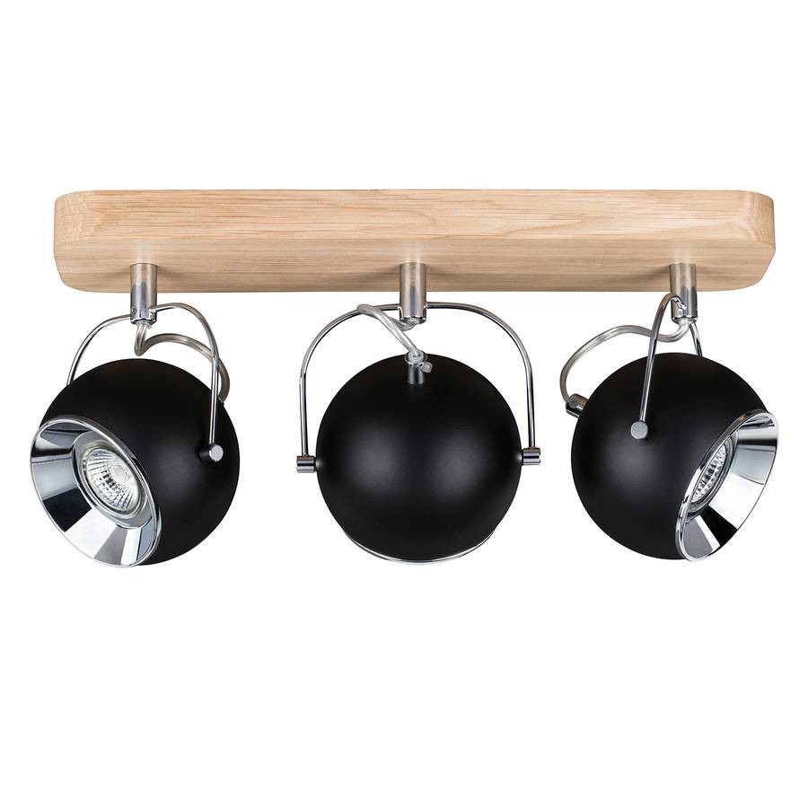 StahlEiche deckenleuchte Led Ball MassivSchwarz 3 OkiuZTPwX